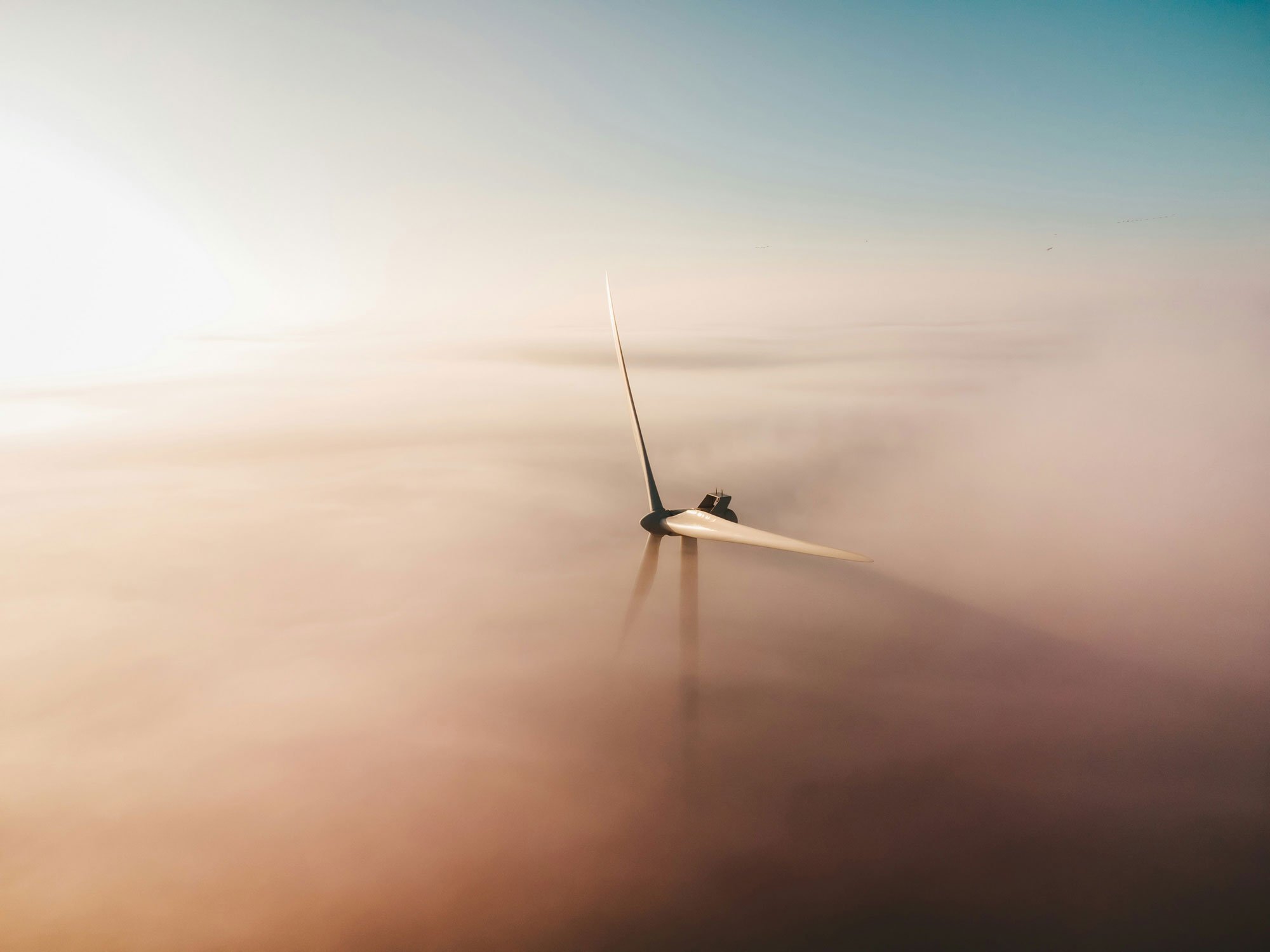 Windmill in fog